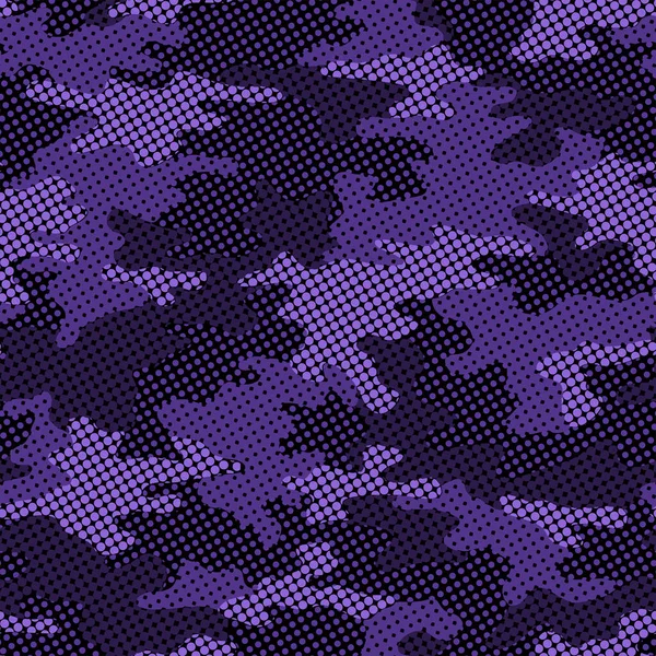 Volledige Naadloze Militaire Camouflage Huid Halftone Gestippelde Patroon Vector Voor — Stockvector