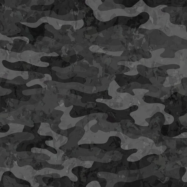 Vector Patrón Textura Camuflaje Militar Oscuro Sin Costura Completa Diseño — Archivo Imágenes Vectoriales