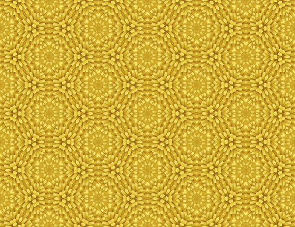 Seamless Abstract Raster Pattern Motif Yellow Flower — Stock Photo, Image