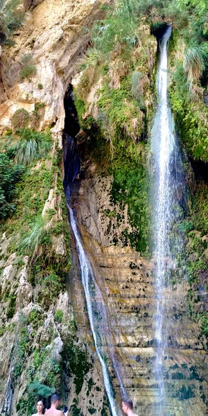 Wodospad Ein Gedi Izrael Pobliżu Miasta Dead Sea — Zdjęcie stockowe