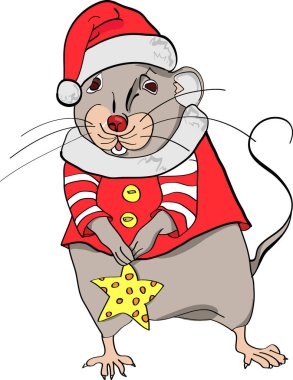 Yeni yılın sembolü, tatil faresi, yeni yıl 2020, vektör grafik.