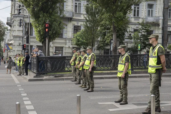 Kijów Ukraina-23 lipca 2019: ukraińscy żołnierze sił specjalnych w mieście — Zdjęcie stockowe