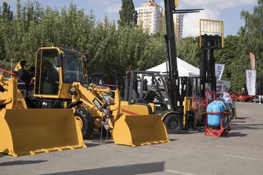 Kyiv Ukrayna - 14 Haziran 2019: Modern tarım makineleri sergisi