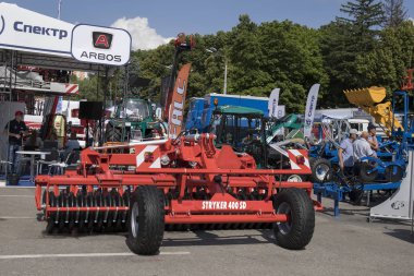 Kyiv Ukrayna - 14 Haziran 2019: Modern tarım makineleri sergisi