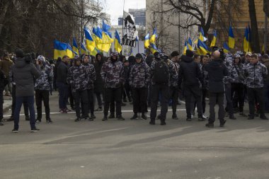 Kyiv Ukrayna - 23 Mart 2019: Ukrayna 'nın başkentinde hükümete karşı siyasi protesto