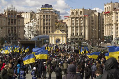 Kyiv Ukrayna - 23 Mart 2019: Ukrayna 'nın başkentinde hükümete karşı siyasi protesto