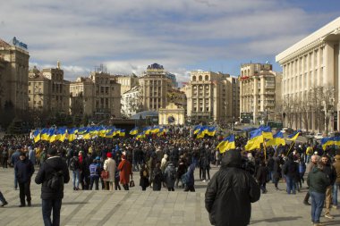 Kyiv Ukrayna - 23 Mart 2019: Ukrayna 'nın başkentinde hükümete karşı siyasi protesto
