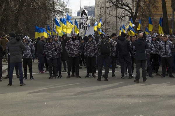 Kijów Ukraina - 23 marca 2019 r.: protest polityczny przeciwko rządowi w centrum stolicy Ukrainy — Zdjęcie stockowe