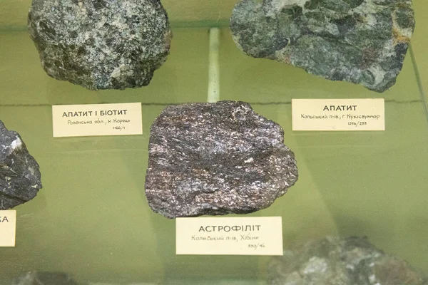 Минералы Астрофиллит Апатит Биотит Геологические Камни — стоковое фото