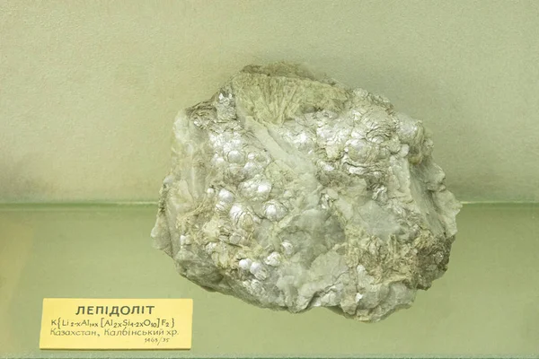 Mineral Natural Lepidolita Pálida Procedente Clases Silicatos Fuente Litio Cesio Imagen De Stock