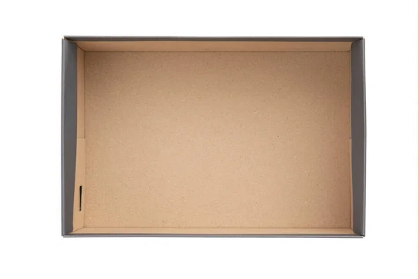 Empty Shoes Paper Box Mockup Isolated White — Stock Photo, Image