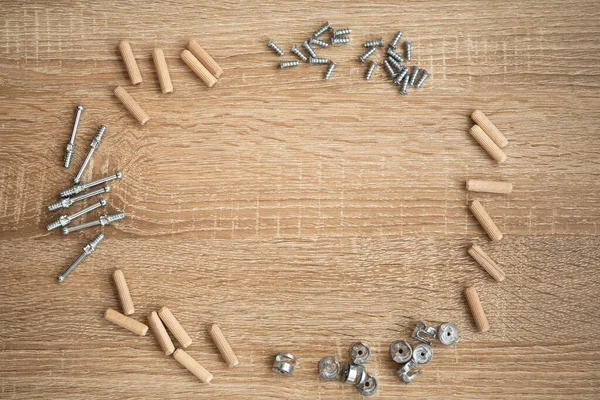 Close Furniture Fittings Wooden Board — Stock Photo, Image