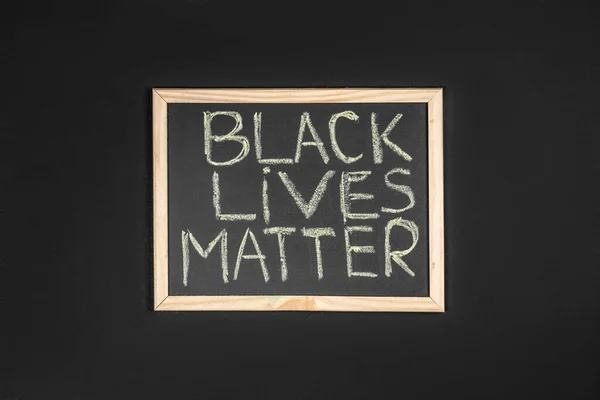 Slogan Black Lives Matter Written Hand Chalkboard Protest Racism Concept — Stock Photo, Image