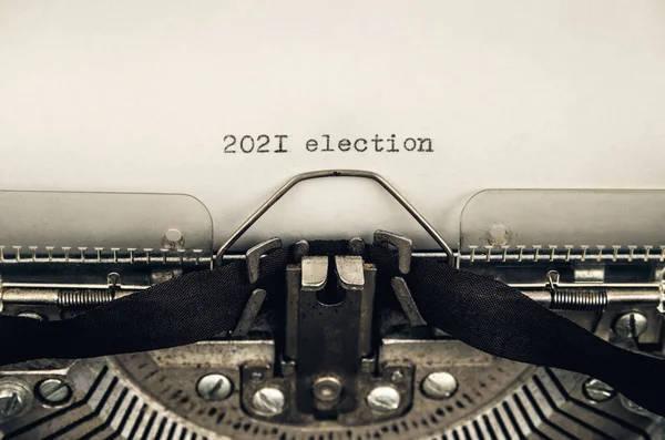 Mengetik Kata Kata 2021 Pemilihan Pada Mesin Tik Lama Close — Stok Foto
