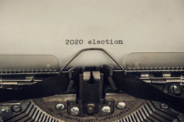 Escribir Palabras 2020 Elección Una Máquina Escribir Vintage Primer Plano —  Fotos de Stock