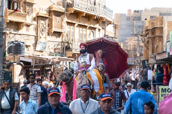 Jaisalmer/Indie-12.07.2019: zdjęcie z festiwalu pustyni w Jaisalmer w Indiach — Zdjęcie stockowe