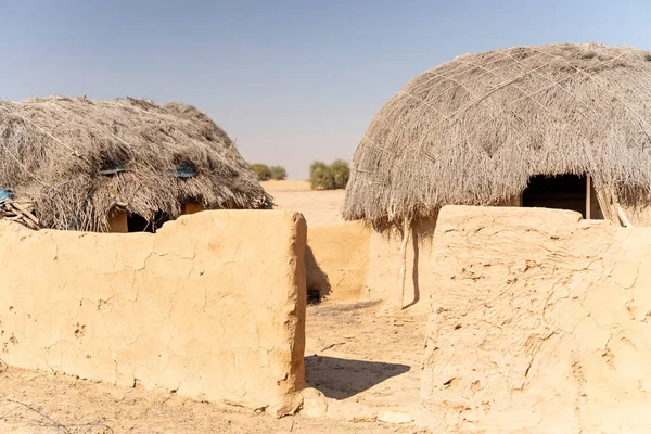 Het lege dorp in de Indische woestijn — Stockfoto