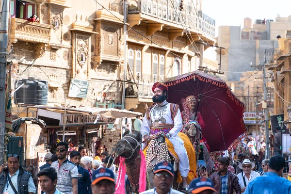 Jaisalmer / Índia-12.07.2019: A imagem do festival do deserto em Jaisalmer, na Índia — Fotografia de Stock