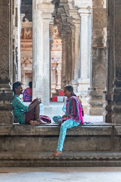 Tamil Nadu India Enero 2019 Vista Interior Del Antiguo Templo — Foto de Stock