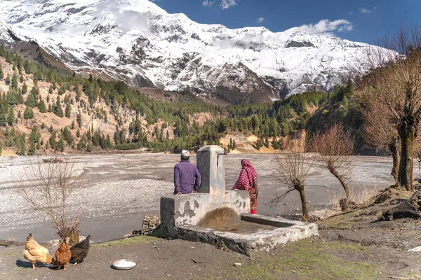 Nepal View Annapurna Trail Track — Stock Photo, Image