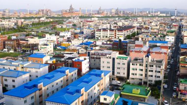 Sokcho, Güney Kore - 23 Mayıs 2018: Gündüz şehir manzarası gözlemlemek.