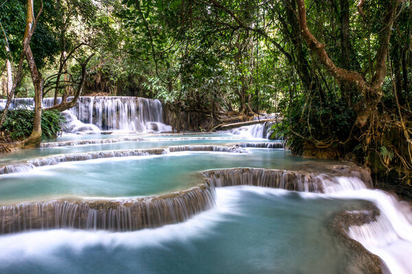 The Kuang Si waterfall in Laos