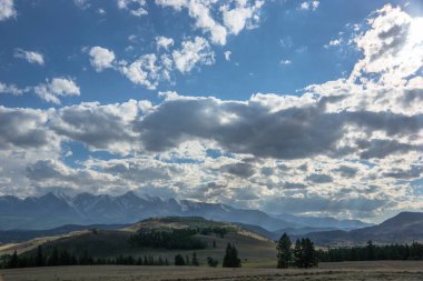 Altay Dağları'nda yol manzarası