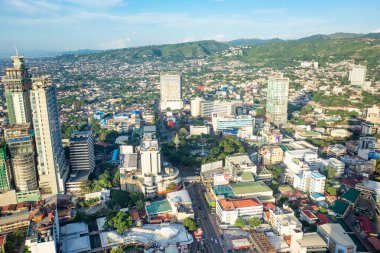 Cebu, Filipinler - 9 Kasım 2016: Cebu şehri sabah saatlerinde.