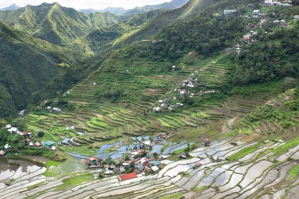 Reisterrassen Und Banaue Dorf Auf Den Philippinen — Stockfoto