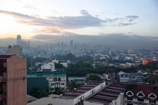 Manila Filipinler Aralık 2016 Gün Batımında Manila Şehrini Görüntüleyin — Stok fotoğraf