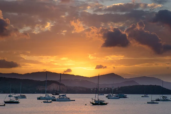 Blick Auf Den Sonnenuntergang Meer Thailand — Stockfoto