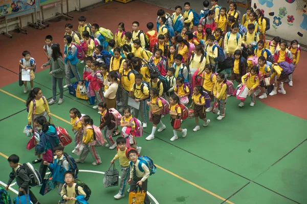 Hong Kong Kina November Studenter Efter Behandling Klasser — Stockfoto