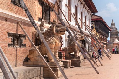 Bhaktapur Durbar Meydanı harabeleri, Nepal.