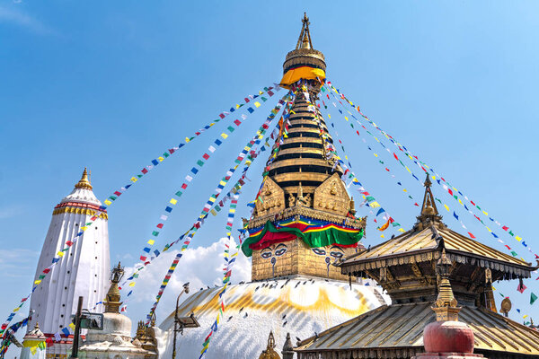 Swayambhu Maha Chaitya stupa, Kathmandu, Nepal.