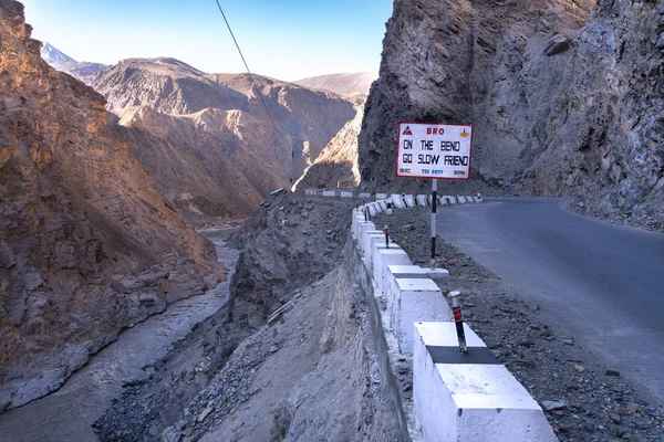 Señal Carretera Valle Spiti India — Foto de Stock
