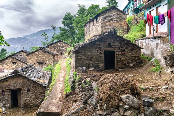 Tosh Hindistan Kasım 2018 Tosh Geleneksel Himachal Evleri — Stok fotoğraf