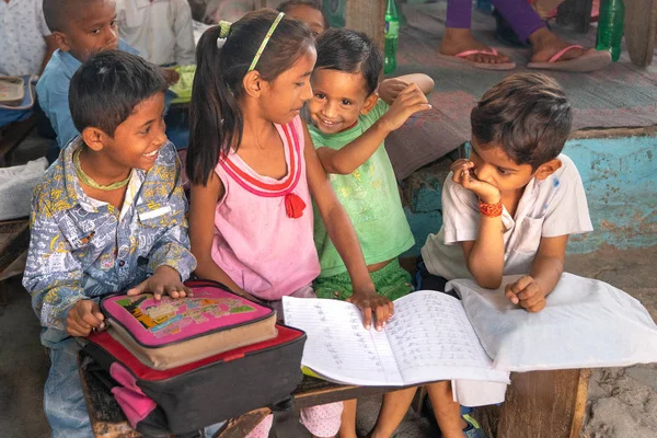 Agra Índia Abril 2019 Alunos Escola Indiana — Fotografia de Stock