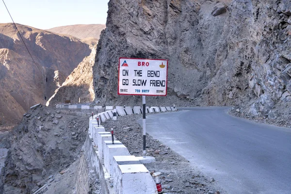 Señal Carretera Valle Spiti India — Foto de Stock