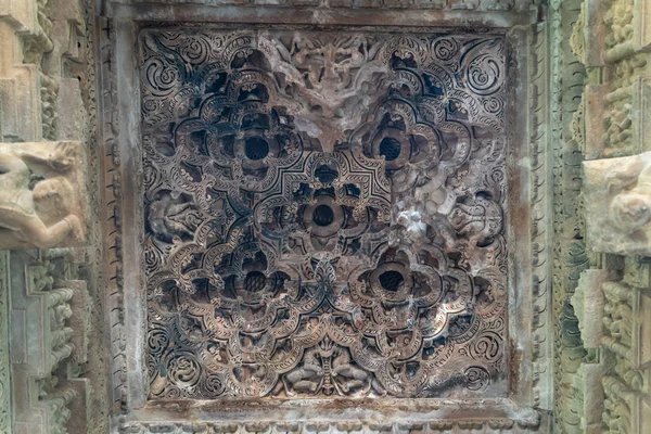 Khajuraho Tapınağının Içindeki Heykeller Manzara Hindistan — Stok fotoğraf