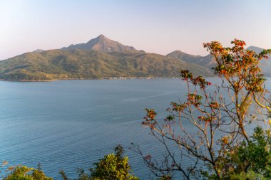 Hong Kong 'daki Sai Kung Doğu Şehir Parkı' ndaki izleme yolunun harika manzarası.