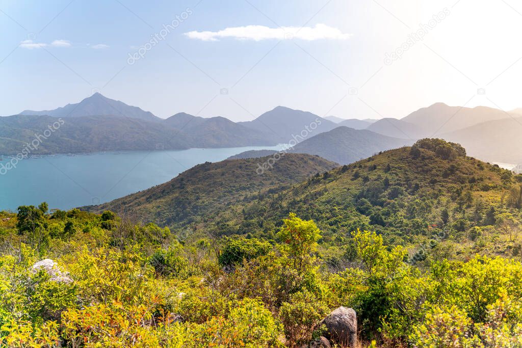 The wondefull view on the tracking path in the Sai Kung East Country Park in Hong Kong