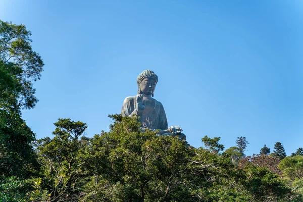 Statue Bouddha Tian Tan Près Monastère Lin Sur Île Lantau — Photo