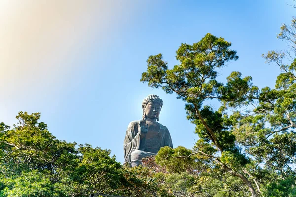 Statue Bouddha Tian Tan Près Monastère Lin Sur Île Lantau — Photo