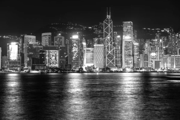 Çatıdan Hong Kong Şehrinin Muhteşem Manzarası Gökdelenlerle Dolu — Stok fotoğraf