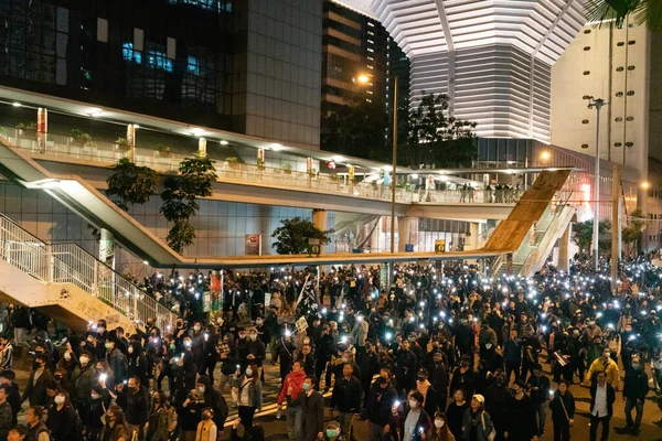Hong Kong 2019 Zlot Ludzi Broniących Swoich Wolności Praw — Zdjęcie stockowe