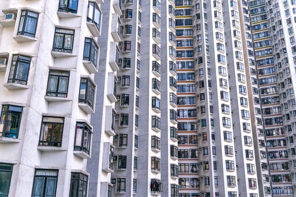 Het Geweldige Uitzicht Hong Kong Stadsgezicht Vol Met Wolkenkrabbers Vanaf — Stockfoto