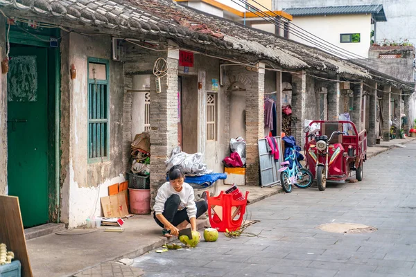 Sanya Hainan China 2020 Het Landelijke Straatbeeld Van Het Oude — Stockfoto