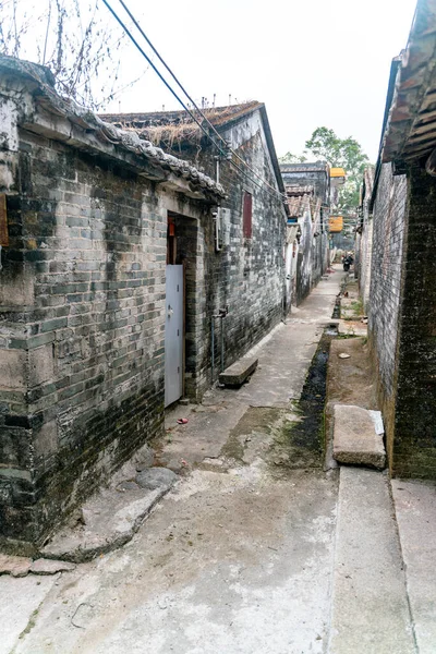 Вид Сельской Улицы Старую Традиционную Деревню Файман Хайнане Китае — стоковое фото