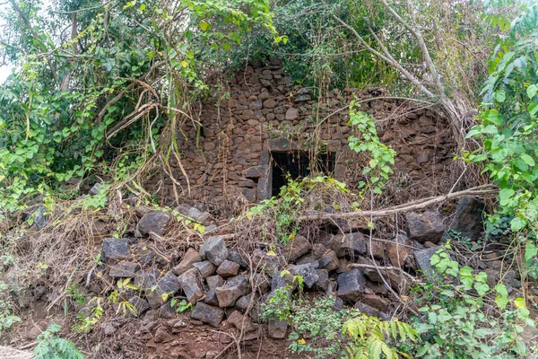 Stenige Metselwerk Muur Van Oude Traditionele Hainan Visser Dorpswoning — Stockfoto