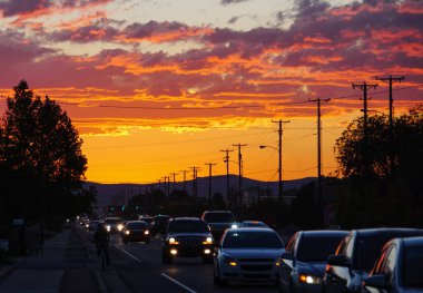 The Fiery Sky of a Santa Fe Sunset clipart